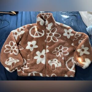 American Eagle Teddy Sherpa Zip Up Sweater